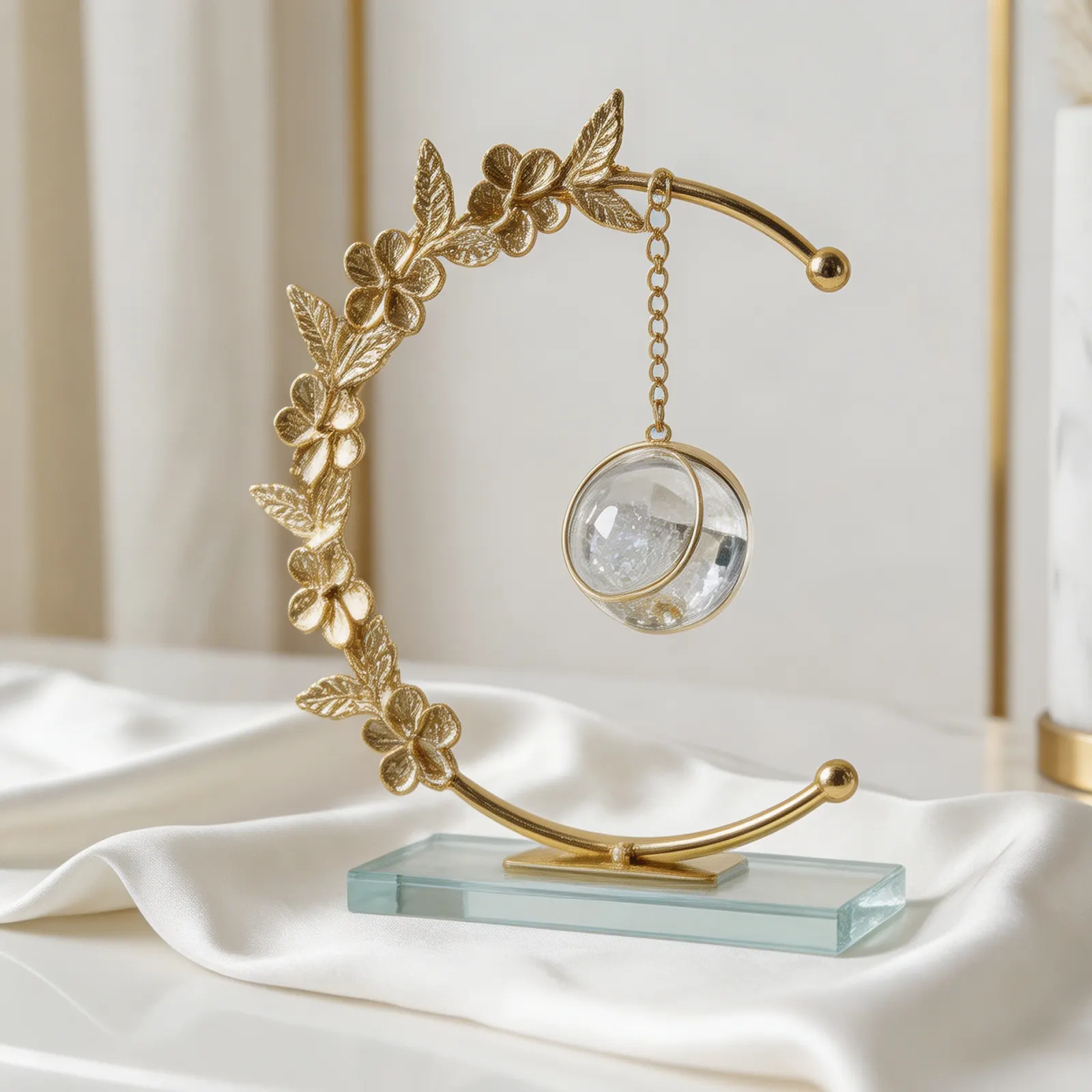 White Crystal Ball Ornament for Good Fortune and Changing Luck