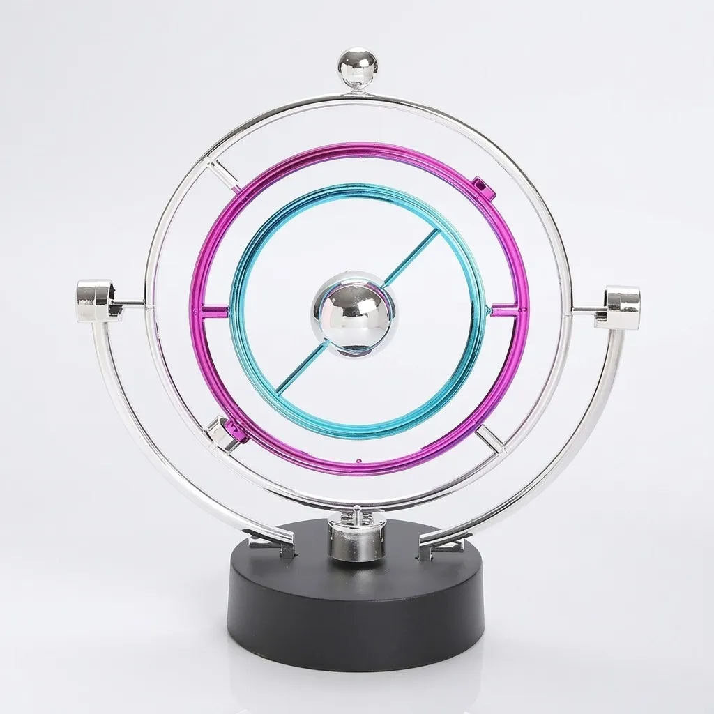 Electroplated Modern Minimalist Perpetual Motion Swing Ornament – ​​"Chaotic Galaxy" Design